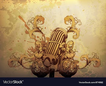 Vintage music background vector image