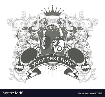Vintage music emblem vector image