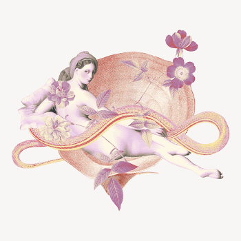 Vintage nude woman, botanical remix | Free Photo - rawpixel