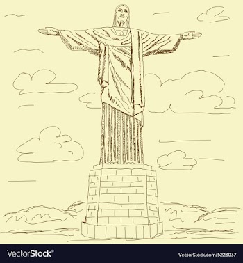 Vintage of famous tourist destination Christ the vector image