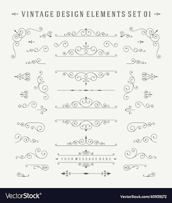 vintage ornaments decorations design elements set