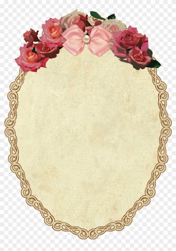 Vintage Oval Frame With Flowers Transparent - Frame Flower Vintage Png
