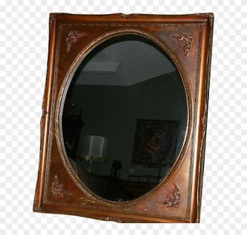 Vintage Oval Mirror Gold/bronze Square Frame - Oval Mirror Square Frame