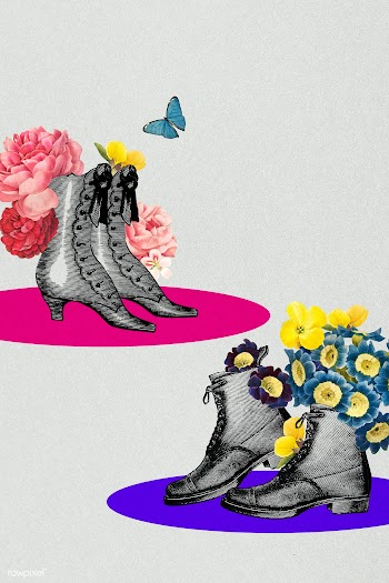 Vintage pairs of shoes with flowers physical distancing concept illust.. | Free  illustration - 2319673