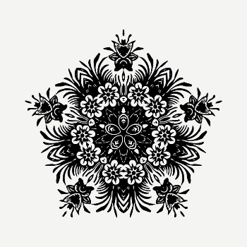 Vintage pentagon ornamental clipart illustration | Free PSD - rawpixel