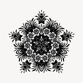 Vintage pentagon ornamental illustration clipart | Free Vector - rawpixel