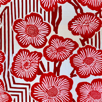 Vintage Plum Blossom Geometric Seamless Pattern