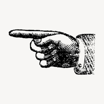 Vintage pointing hand gesture clipart | Free Vector Illustration - rawpixel