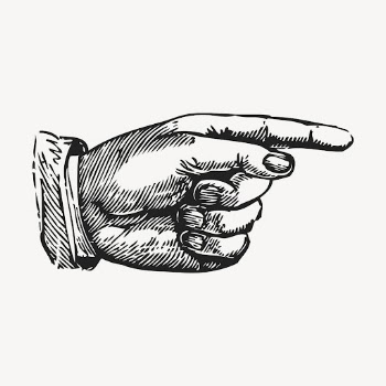 Vintage pointing hand illustration vector. | Free Vector Illustration - rawpixel