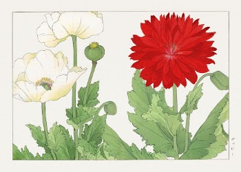 Vintage poppy flower, ukiyo e | Free Photo Illustration - rawpixel