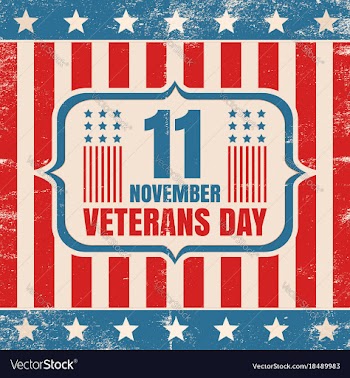  					Vintage poster for veterans day vector image														