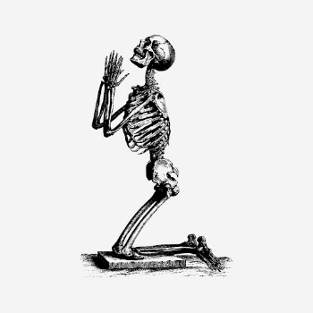 Vintage praying skeleton hand drawn | Free Photo - rawpixel