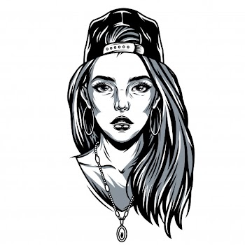 Vintage pretty girl in baseball cap Free Vector