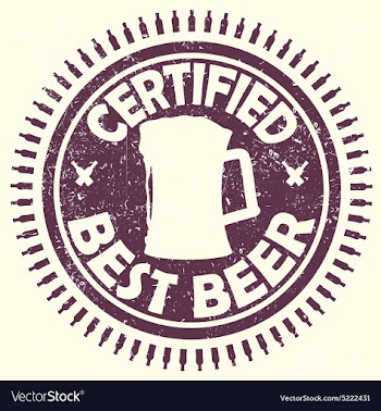 Vintage purple beer label stamp with text vector image
