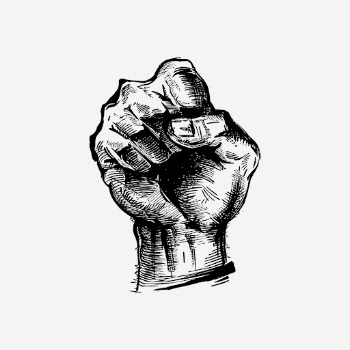 Vintage raised fist hand drawn | Free Photo - rawpixel