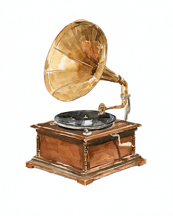 Vintage Record Player Illustration
