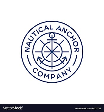 vintage retro luxury nautical ship anchor badge