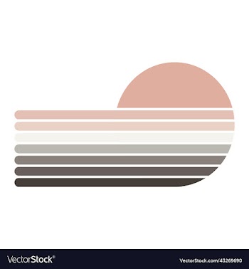vintage retro sunset stripes half circle