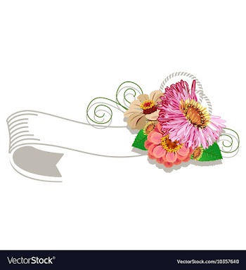Vintage ribbon with flowers free vector image