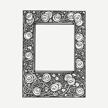 Vintage rose frame, black botanical | Free PSD - rawpixel