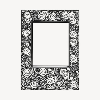 Vintage rose frame, black botanical | Free Vector - rawpixel
