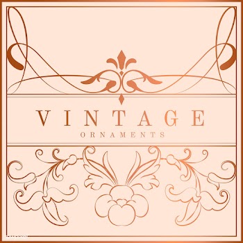 Vintage rose gold art nouveau badge vector | Free stock vector - 519533