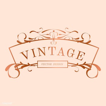 Vintage rose gold art nouveau badge vector | Free stock vector - 519614