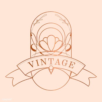 Vintage rose gold art nouveau badge vector | Free stock vector - 519645