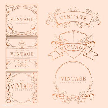 Vintage rose gold art nouveau badge vector se.. | Free stock vector - 519534