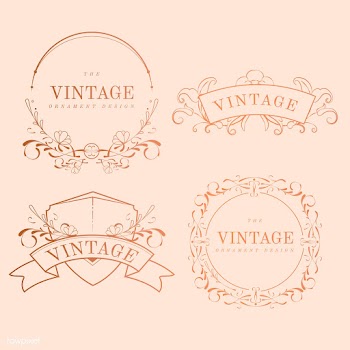 Vintage rose gold art nouveau badge vector se.. | Free stock vector - 519536
