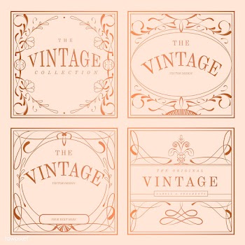 Vintage rose gold art nouveau badge vector se.. | Free stock vector - 519567