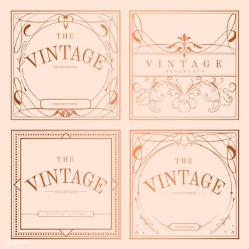 Vintage rose gold art nouveau badge vector se.. | Free stock vector - 519579