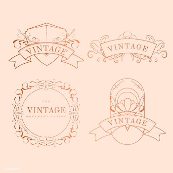Vintage rose gold art nouveau badge vector se.. | Free stock vector - 519622