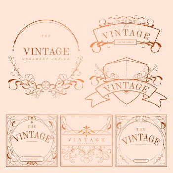 Vintage rose gold art nouveau badge vector se.. | Free stock vector - 519669