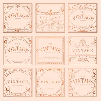 Vintage rose gold art nouveau badge vector se.. | Free stock vector - 519684