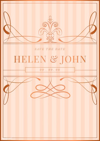 Vintage rose gold art nouveau wedding invitat.. | Free stock vector - 519516