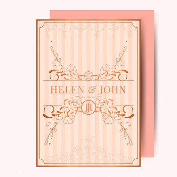 Vintage rose gold art nouveau wedding invitat.. | Free stock vector - 519540