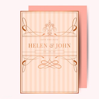 Vintage rose gold art nouveau wedding invitat.. | Free stock vector - 519581
