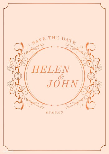 Vintage rose gold art nouveau wedding invitat.. | Free stock vector - 519631
