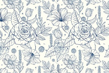 Vintage rose pattern background, blue | Free PSD - rawpixel