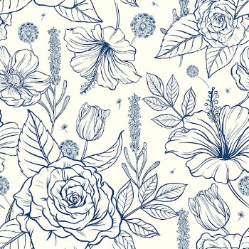 Vintage rose pattern background, blue | Free PSD - rawpixel