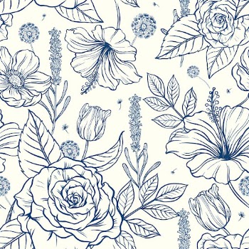 Vintage rose pattern background, blue | Free Vector - rawpixel