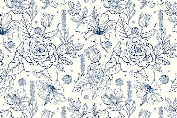 Vintage rose pattern background, blue | Free Vector - rawpixel
