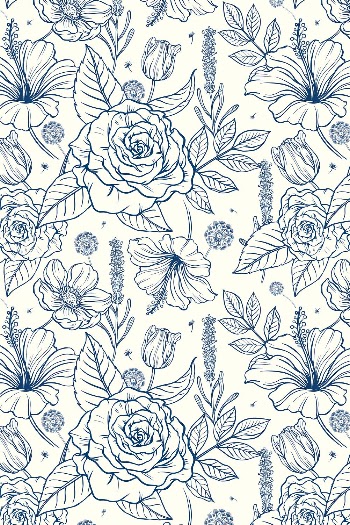 Vintage rose pattern background, blue | Free Vector - rawpixel