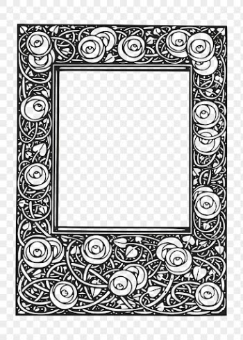 Vintage rose png frame, black | Free PNG - rawpixel