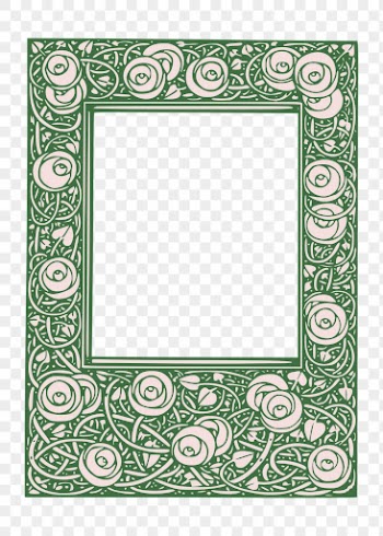 Vintage rose png frame, green | Free PNG - rawpixel