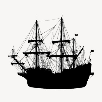 Vintage sailing ship silhouette clipart, | Free Vector - rawpixel