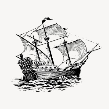 Vintage sailing ship, transportation clipart | Free Vector Illustration - rawpixel