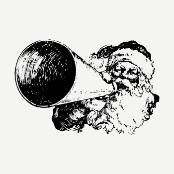 Vintage Santa Claus with megaphone, | Free PSD Illustration - rawpixel