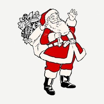 Vintage Santa clipart, bringing presents | Free PSD - rawpixel